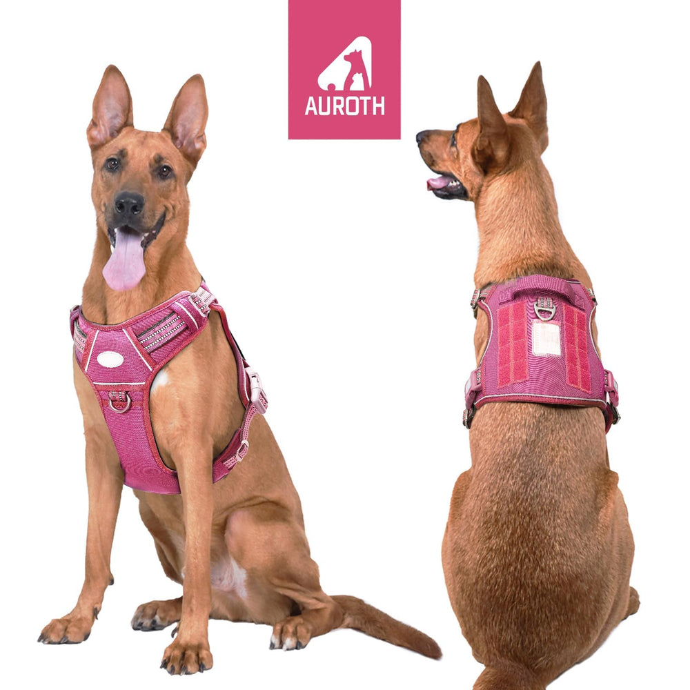 AUROTH Tactical dog harness rose red XL padded chest area for comfortable long walks