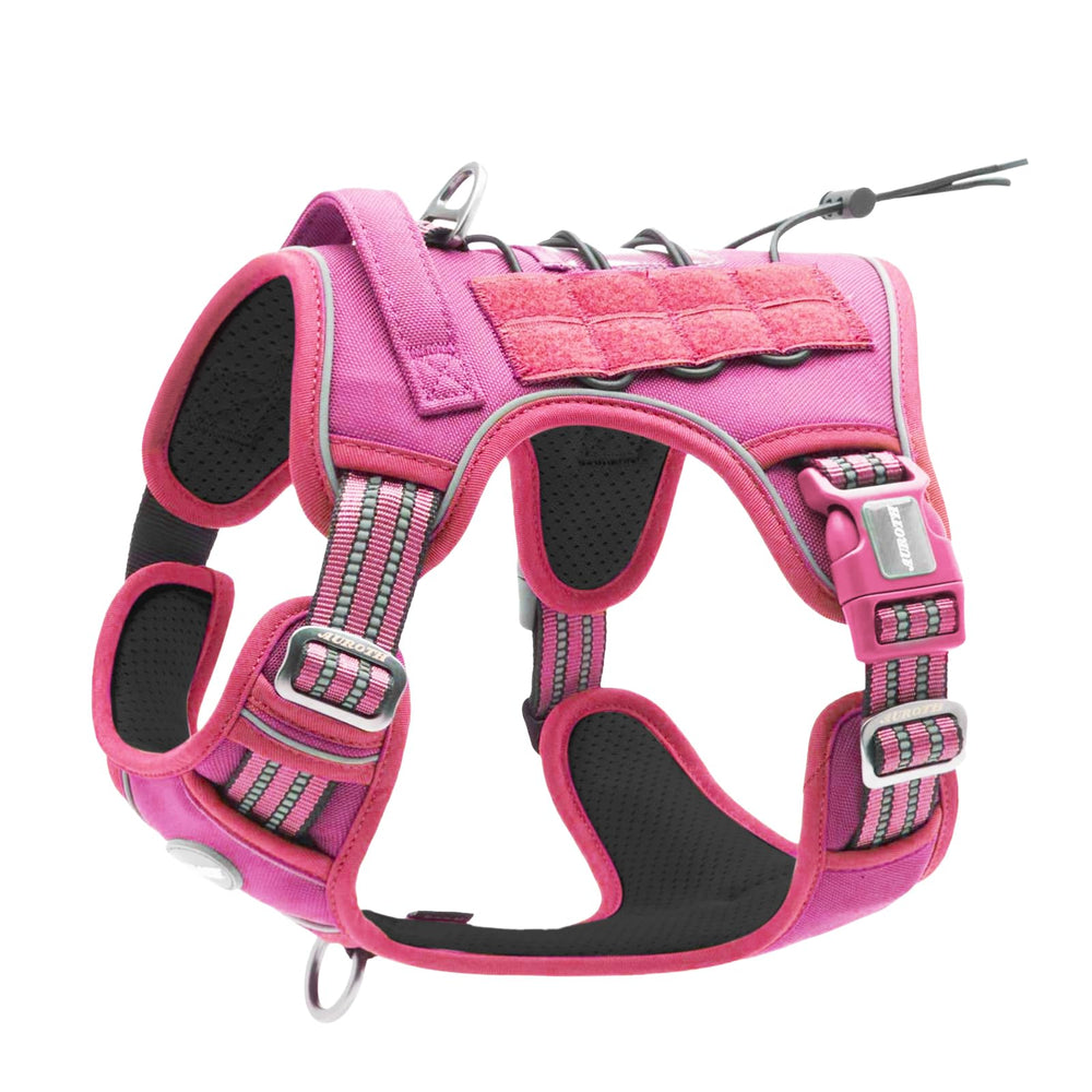 AUROTH Tactical dog harness rose red XL two-point attachments support training and daily use