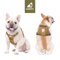 AUROTH Tactical Dog Harness yellow back view showing padded shoulder area and secure fit.