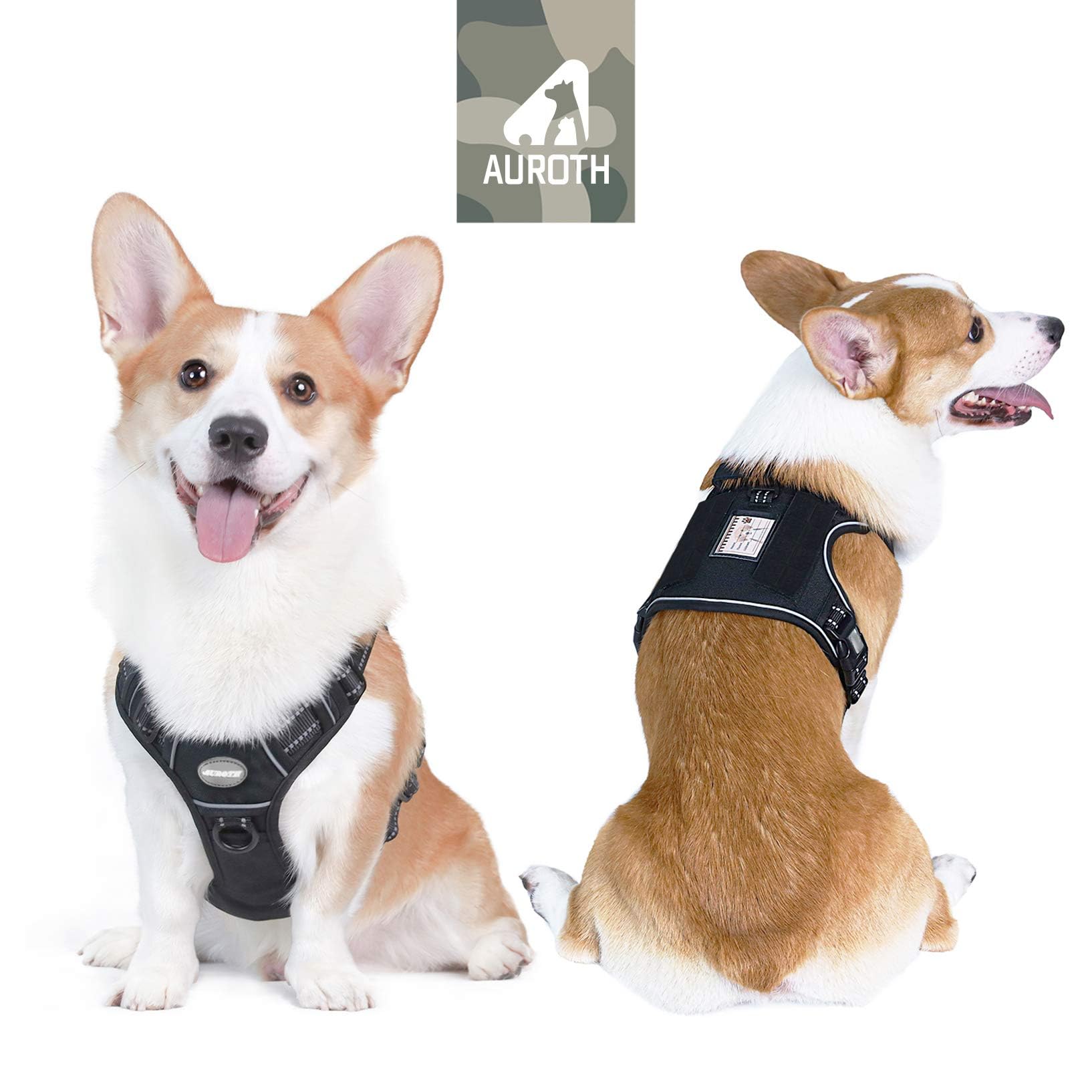 AUROTH Tactical Harness small dog back view showing sturdy nylon and padding