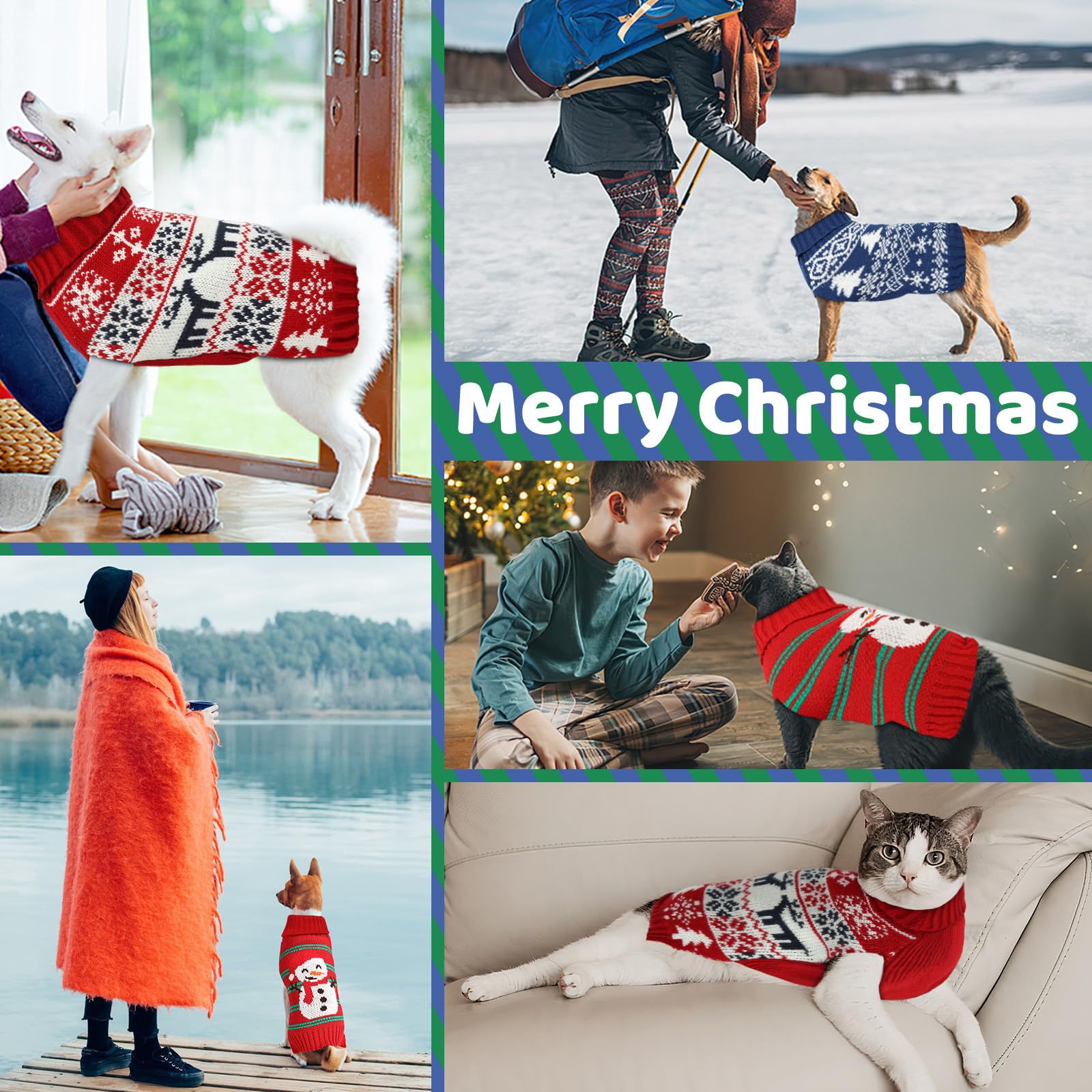 AURUZA Christmas dog sweater machine-washable fabric stays fresh after adventures.