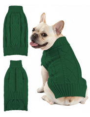 AURUZA dog sweater knit turtleneck closeup highlights soft warmth for small dogs