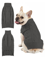 AURUZA dog sweater model wearing warm knit for everyday warmth