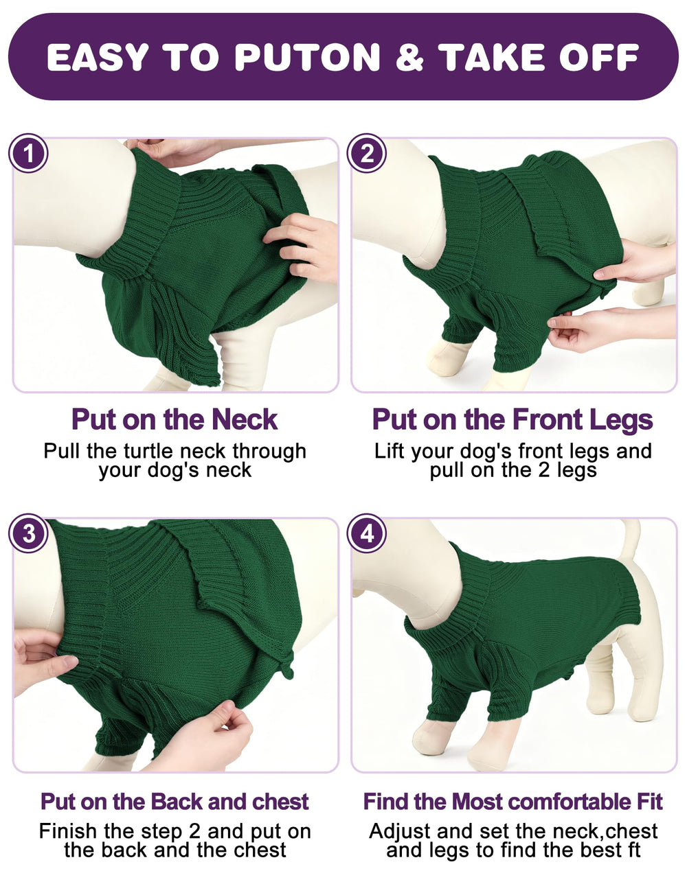 AURUZA pullover design shown for easy on/off and quick dressing.