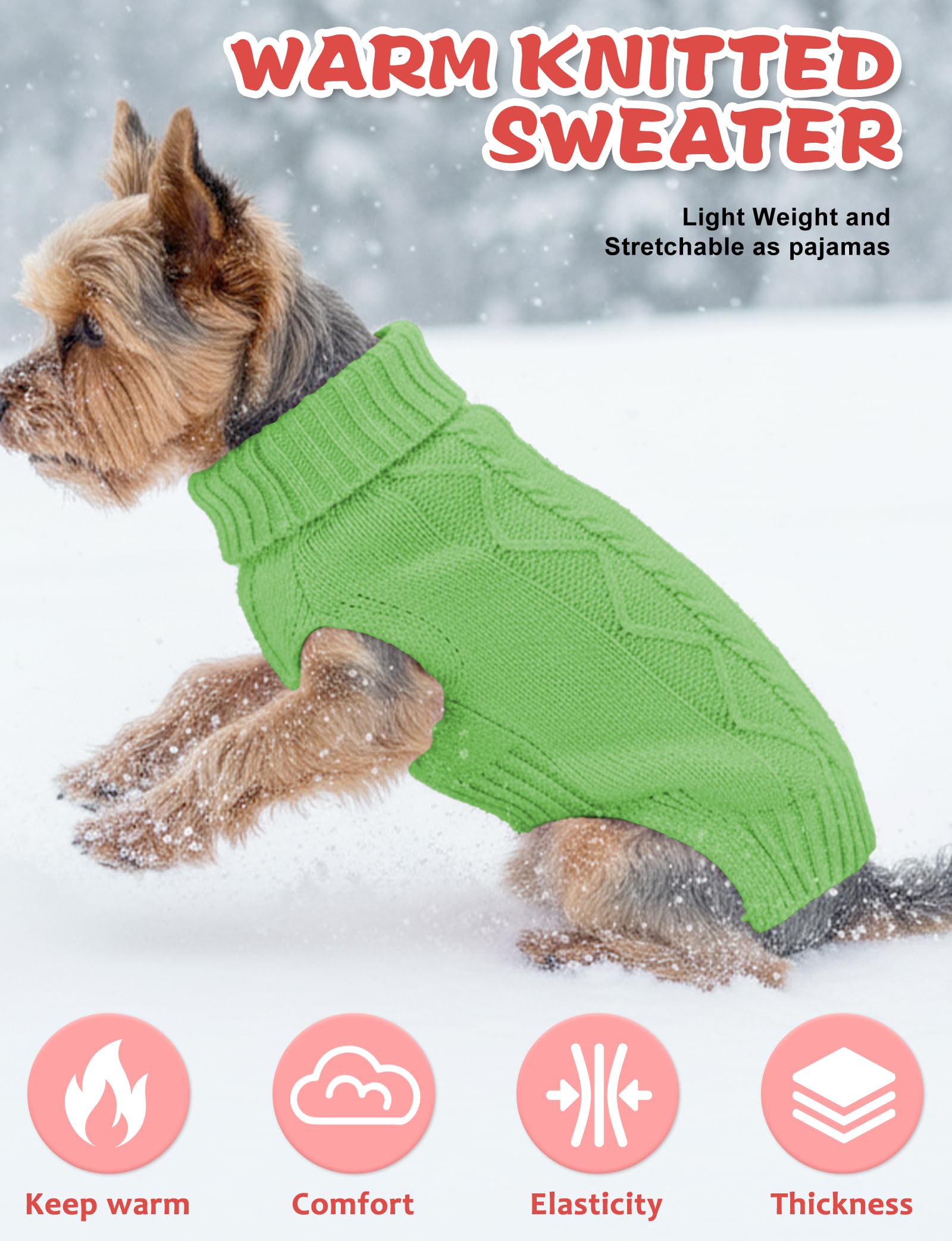 AURUZA dog sweater fabric detail highlights reinforced stitching and low shrinkage.