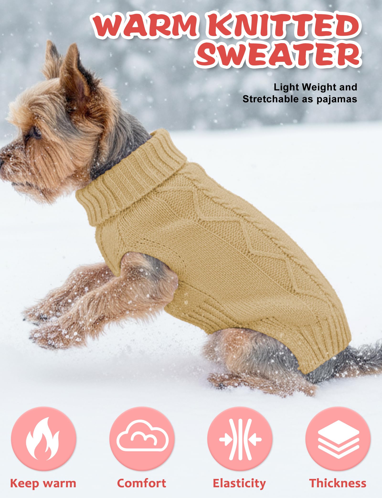 AURUZA dog sweater sleeveless turtleneck detail emphasizes roomy chest and comfort