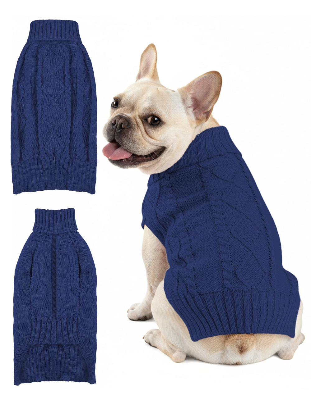 AURUZA dog sweater soft fluffy knit offers cozy warmth for daily winter outings.