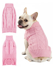 AURUZA dog sweater soft knit close up showing cozy warmth.