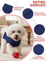 AURUZA dog sweater with turtleneck design provides snug neck coverage during cold weather.