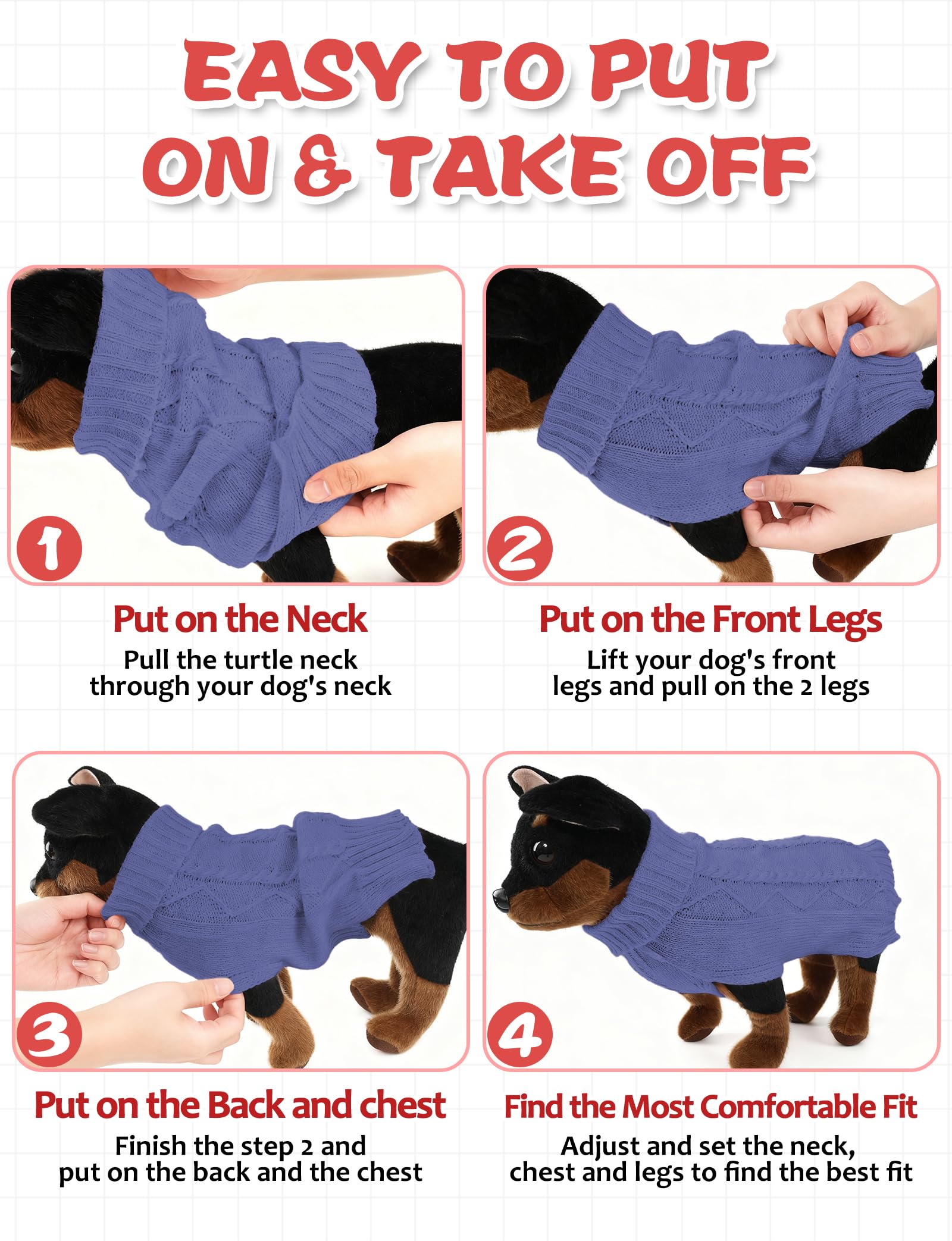 AURUZA dog sweater warm cozy fashion enhances style and warmth.