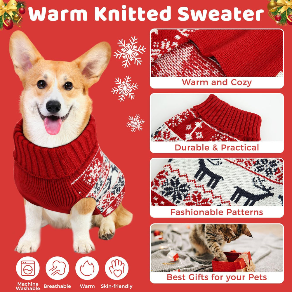 AURUZA pet sweater warm turtleneck style for outdoor comfort.