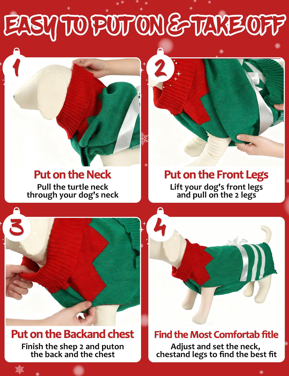 AURUZA pet sweater worn during photoshoot demonstrates easy on and comfortable fit