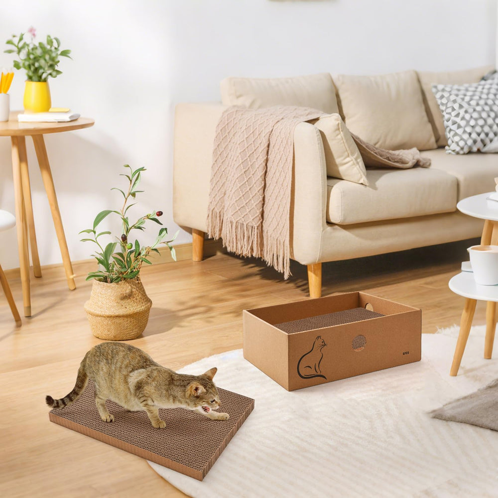 AUSCAT interior-use scratcher fits apartments with a compact footprint.