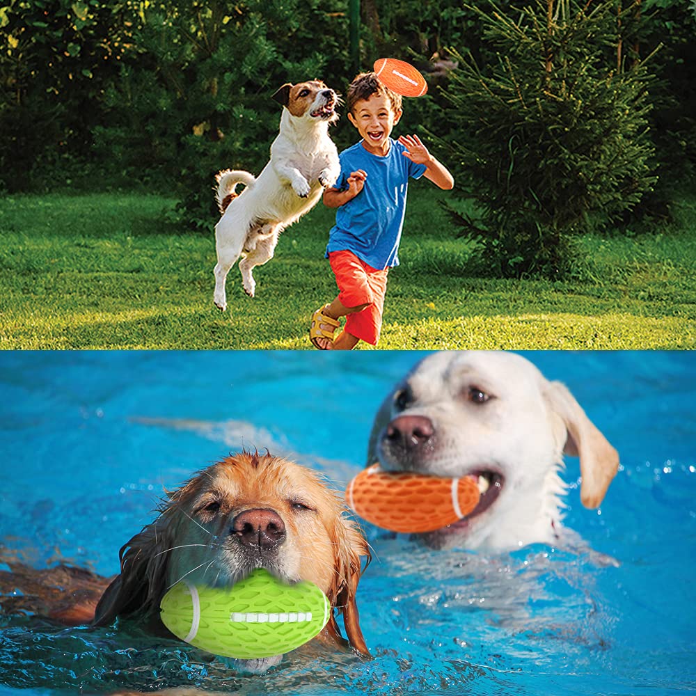 AUSCAT two-pack dog toys in use during playtime.