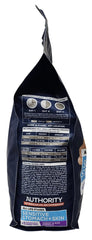 Authority made-in-USA cat food showing no artificial colors or preservatives.