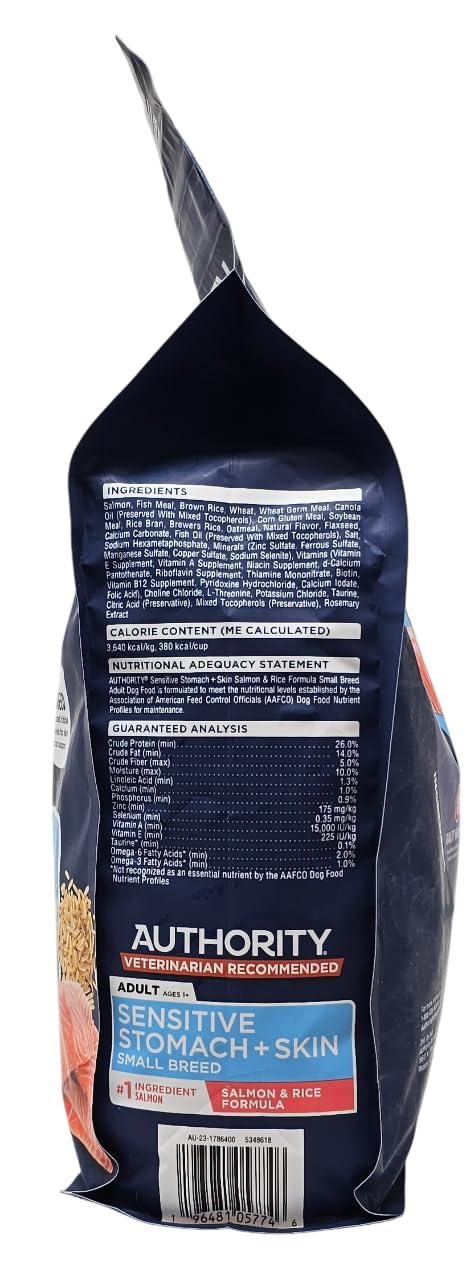 Authority made-in-usa label on dry dog food packaging
