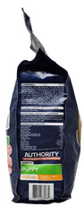 Authority Puppy Chicken and Rice no artificial colors or preservatives image signals clean ingredients for pups.