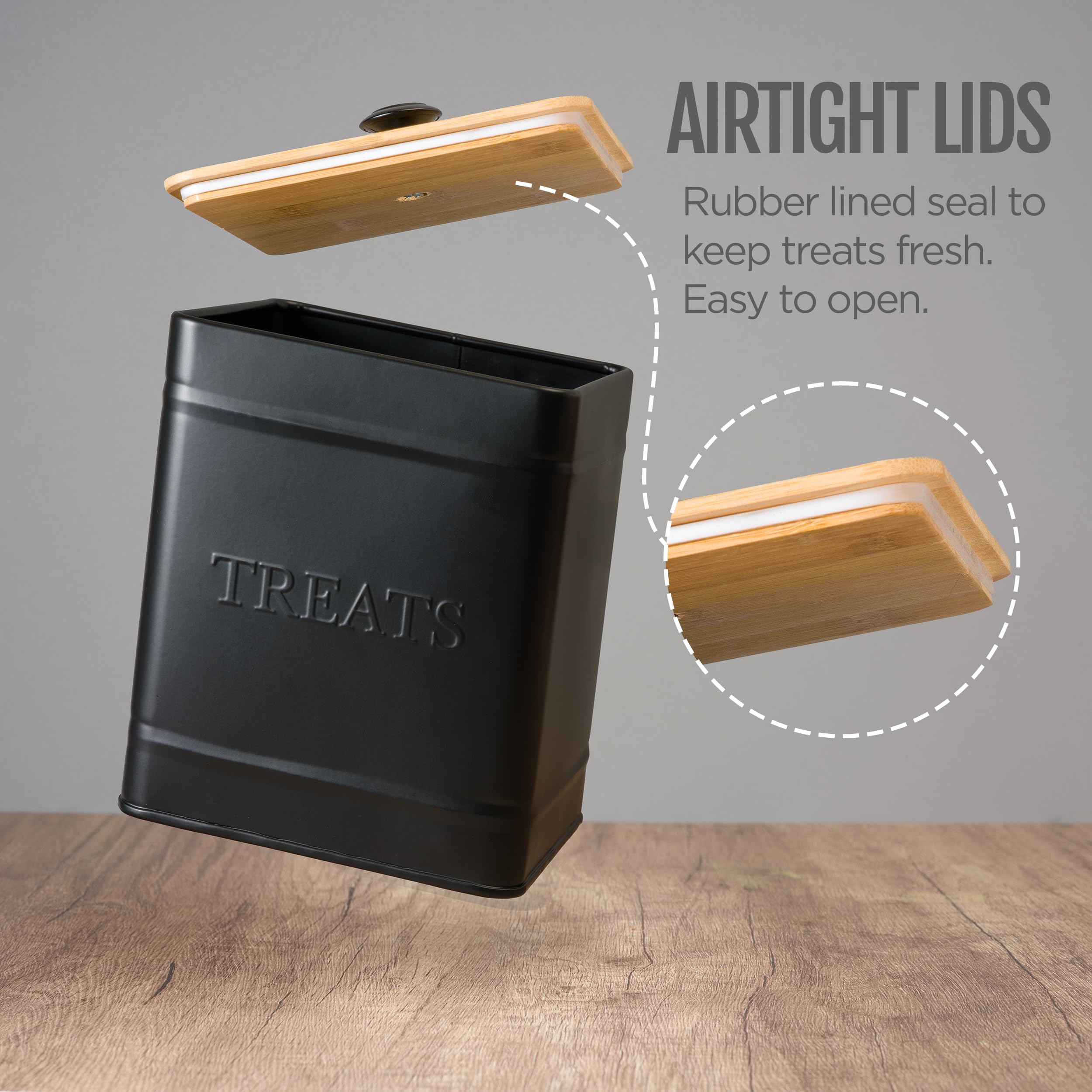 Autumn Beginnings airtight seal dog treat container ensures kibble stays dry and ready.