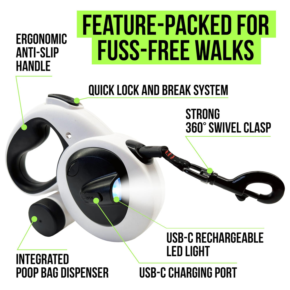 Avanto Lifestyle LED flashlight leash boosts visibility during dusk strolls and urban routes.
