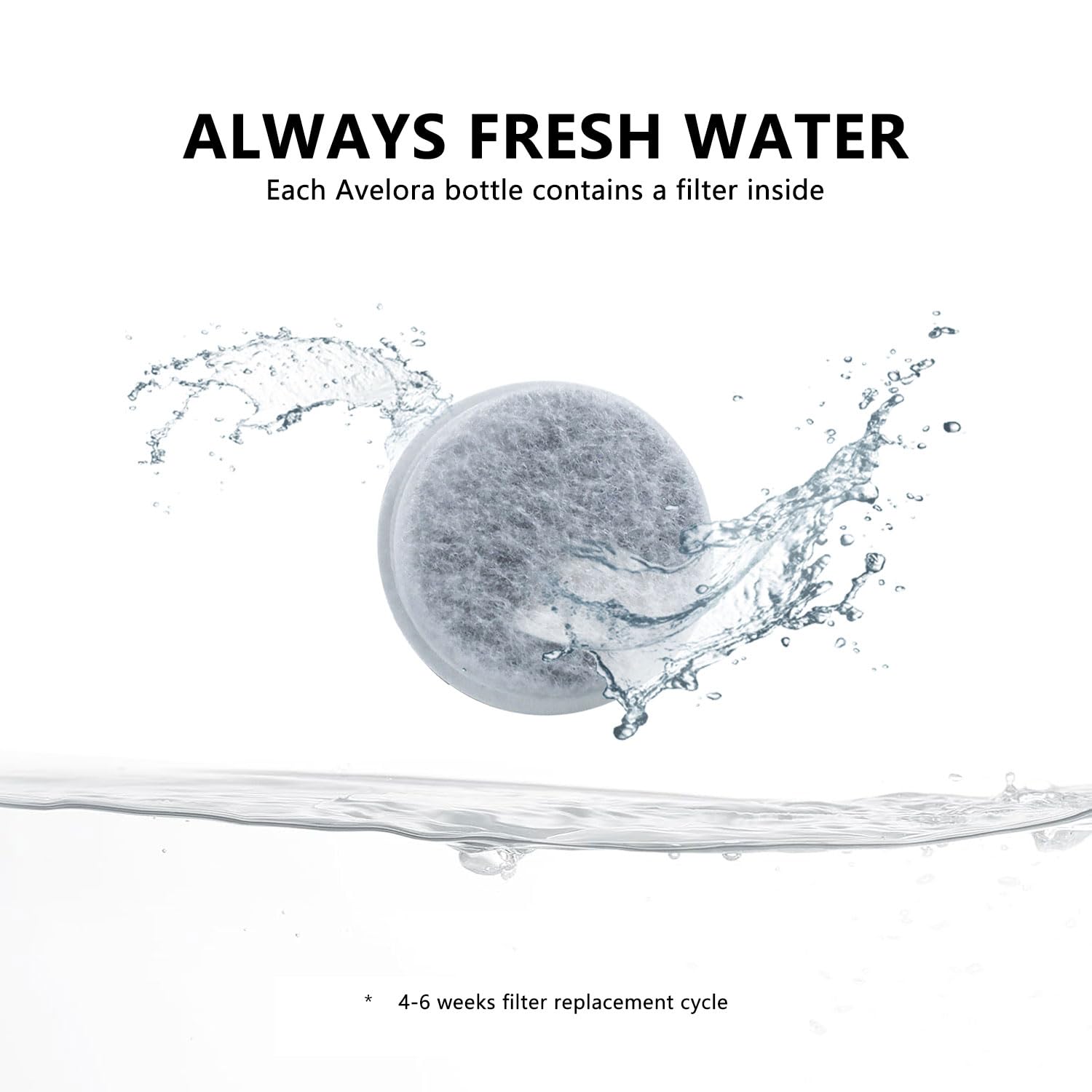 AVELORA built-in activated carbon filter delivers fresh-tasting water outdoors