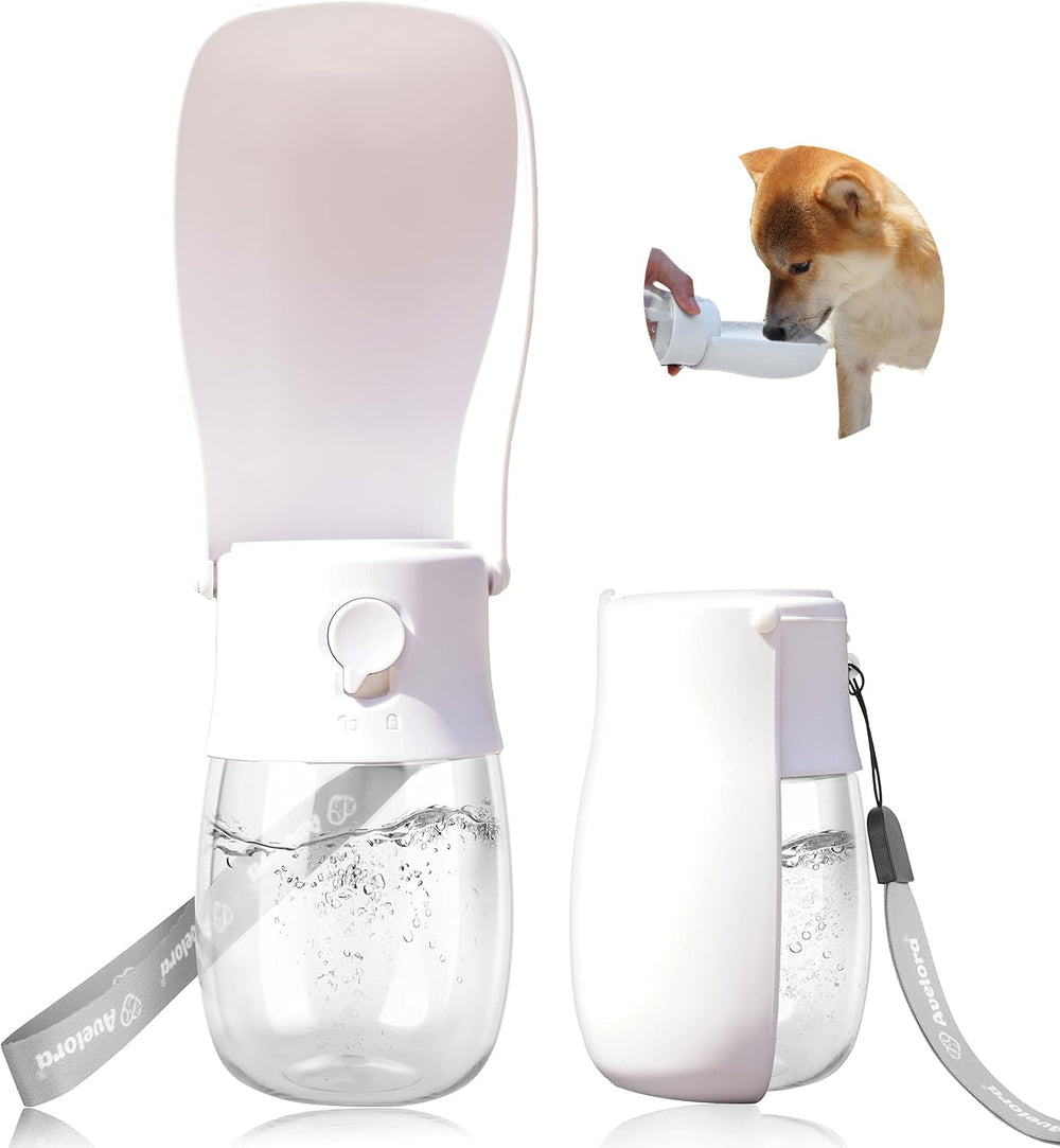 AVELORA foldable dog water bottle closed, ideal for convenient hydration on walks.