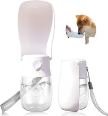AVELORA foldable dog water bottle closed, ideal for convenient hydration on walks.