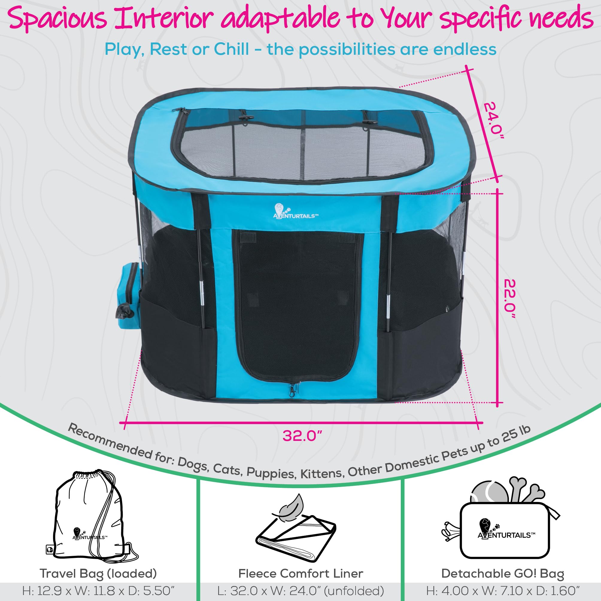 AVENTURTAILS go-bag-detachable with dispenser supports on-the-go walks.