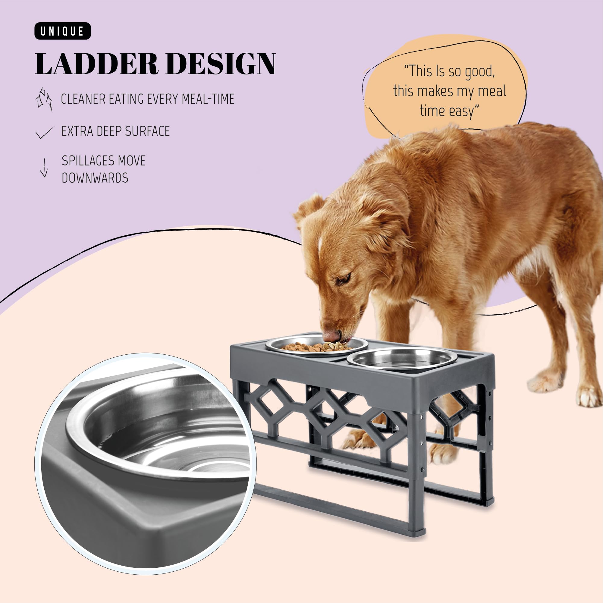 AVERYDAY large-breed feeding station grows with your dog.