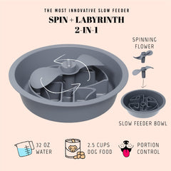 Averyday dog bowl with spinning insert engages large dogs during meals.
