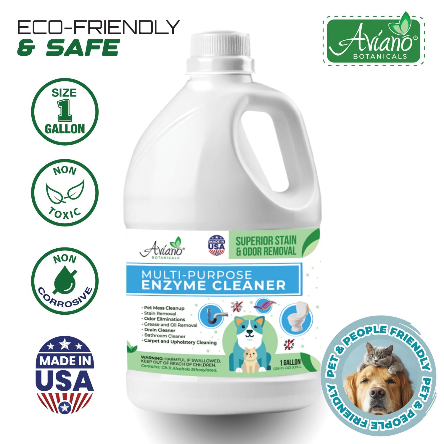 Aviano Botanicals enzyme cleaner pour action shows surface refresh.