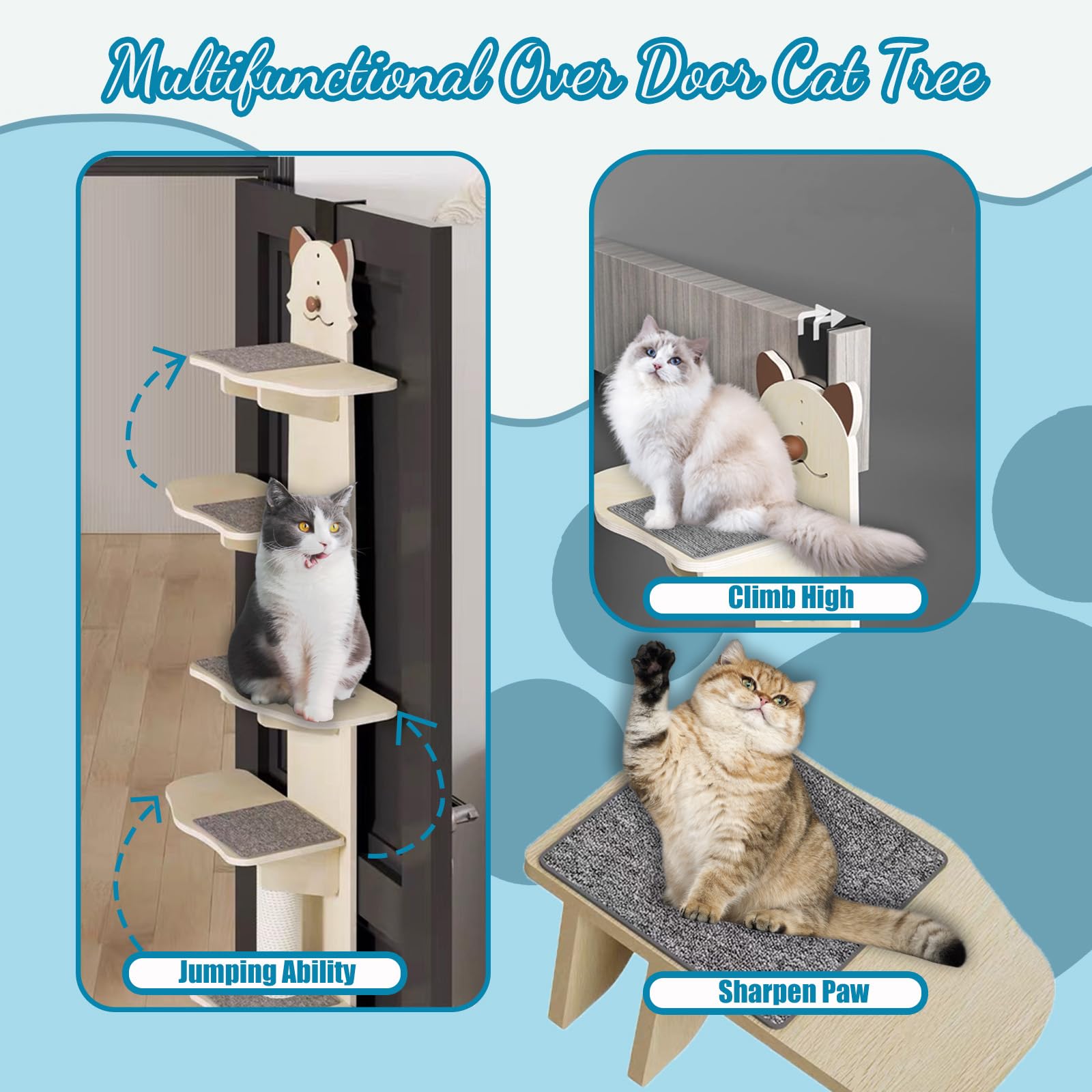 AVIF kitten scratching post emphasizes durable wood and satisfying claws.