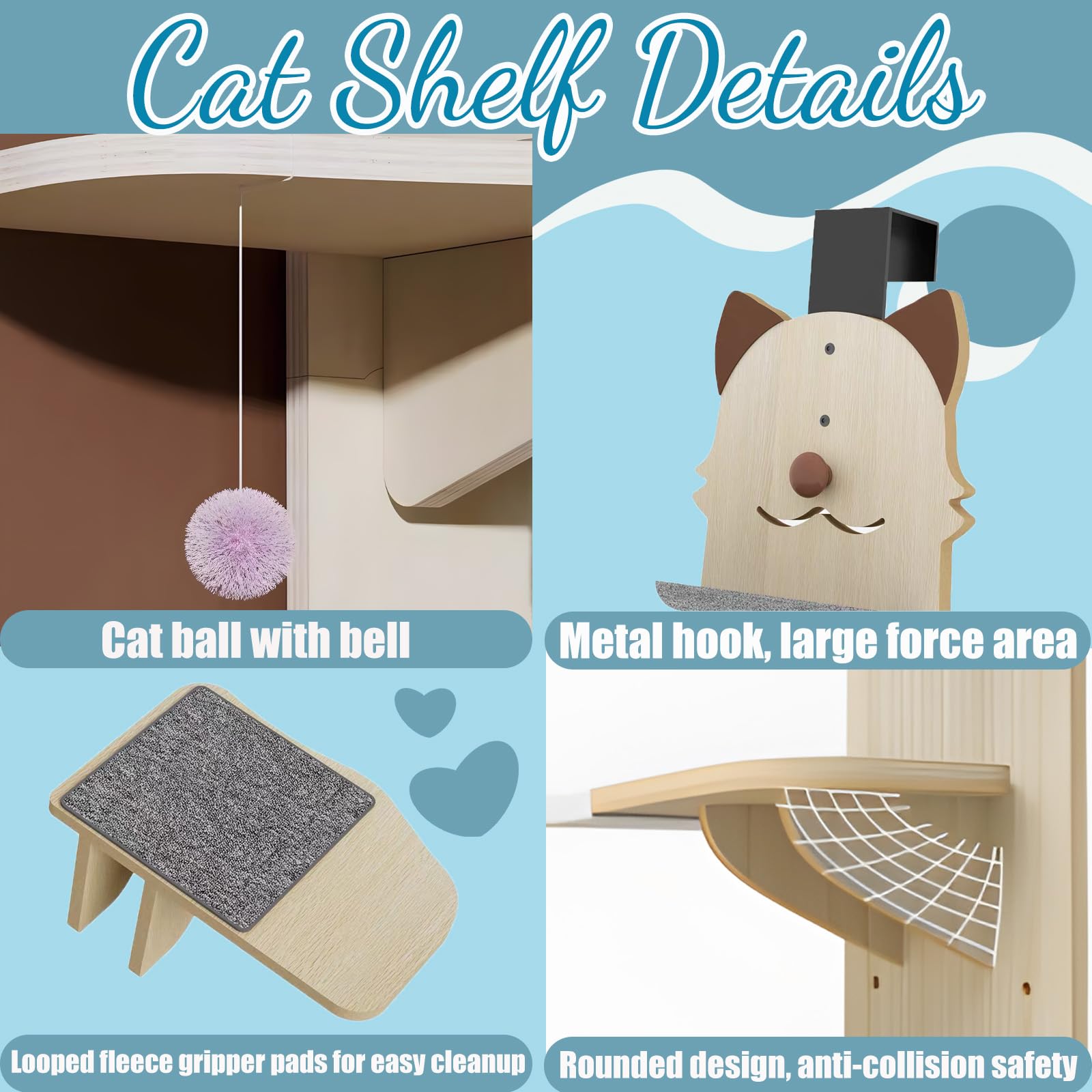 AVIF solid wood construction supports active cats with stable, long-lasting use.