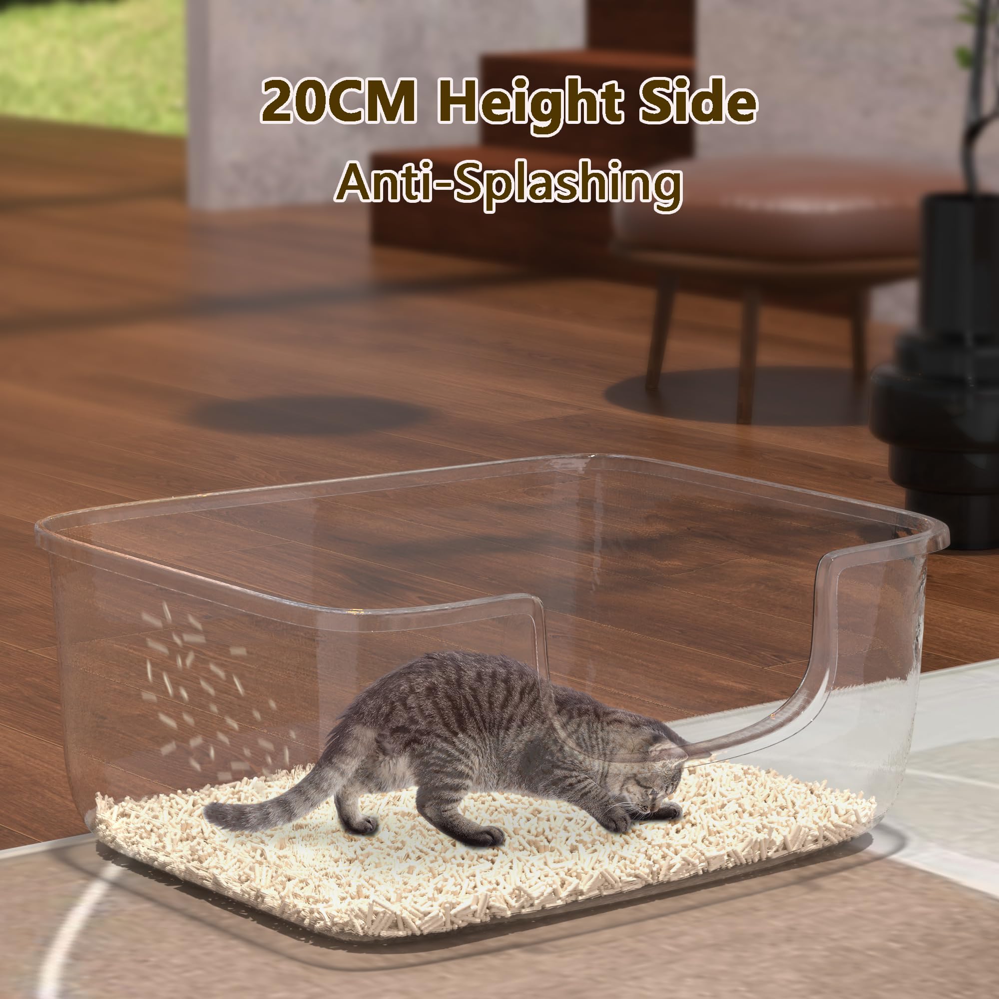 AVIUIA litter pan low-entry front eases entry for kittens and older cats.