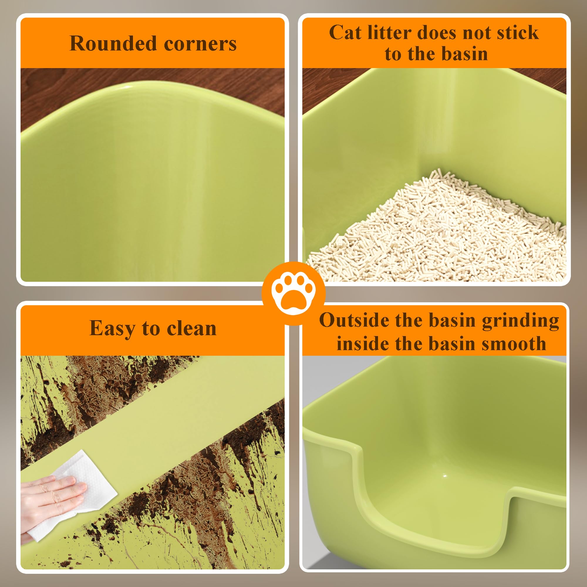 AVIUIA litter box with non-stick bottom enables easy cleaning and maintenance.