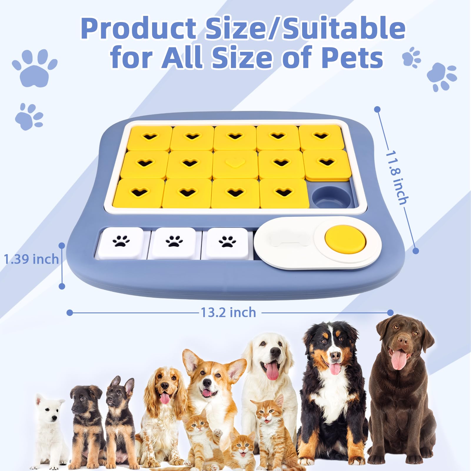 AVOAR dog puzzle toy large purple slider-action encourages nose work and problem-solving.
