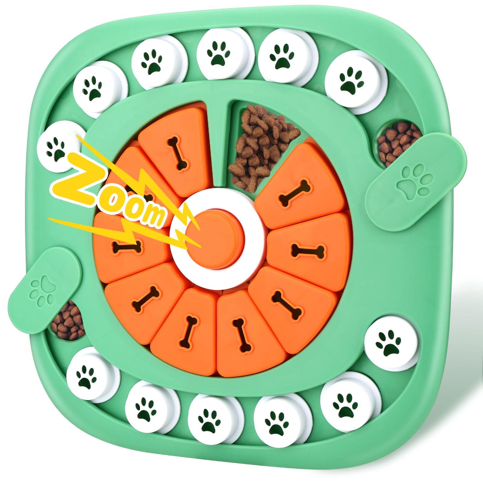 AVOAR Level 3 green puzzle dog toy shows interactive treat-dispensing design for large breeds