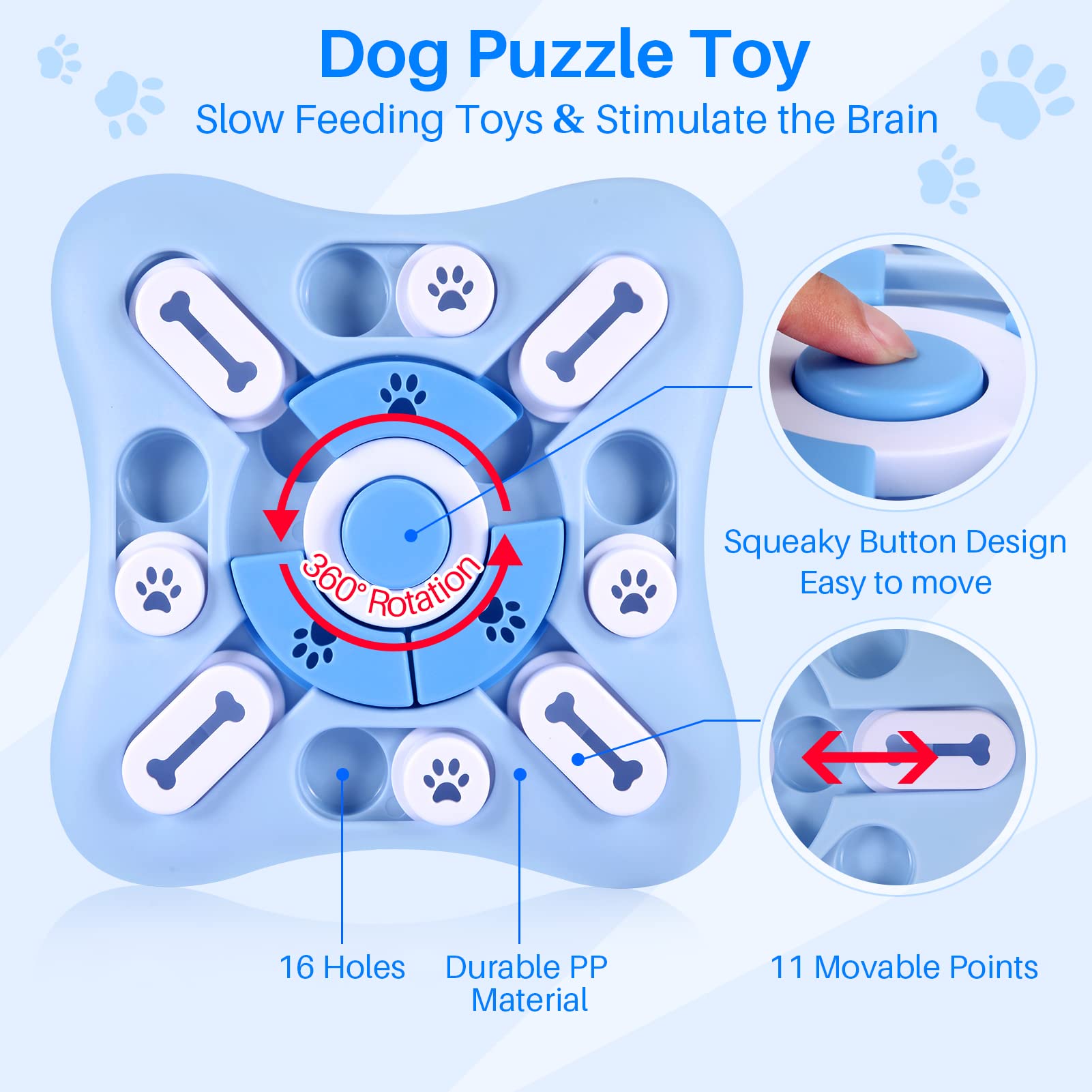 AVOAR rompecabezas interactivo para perros medianos atrae con sonido central