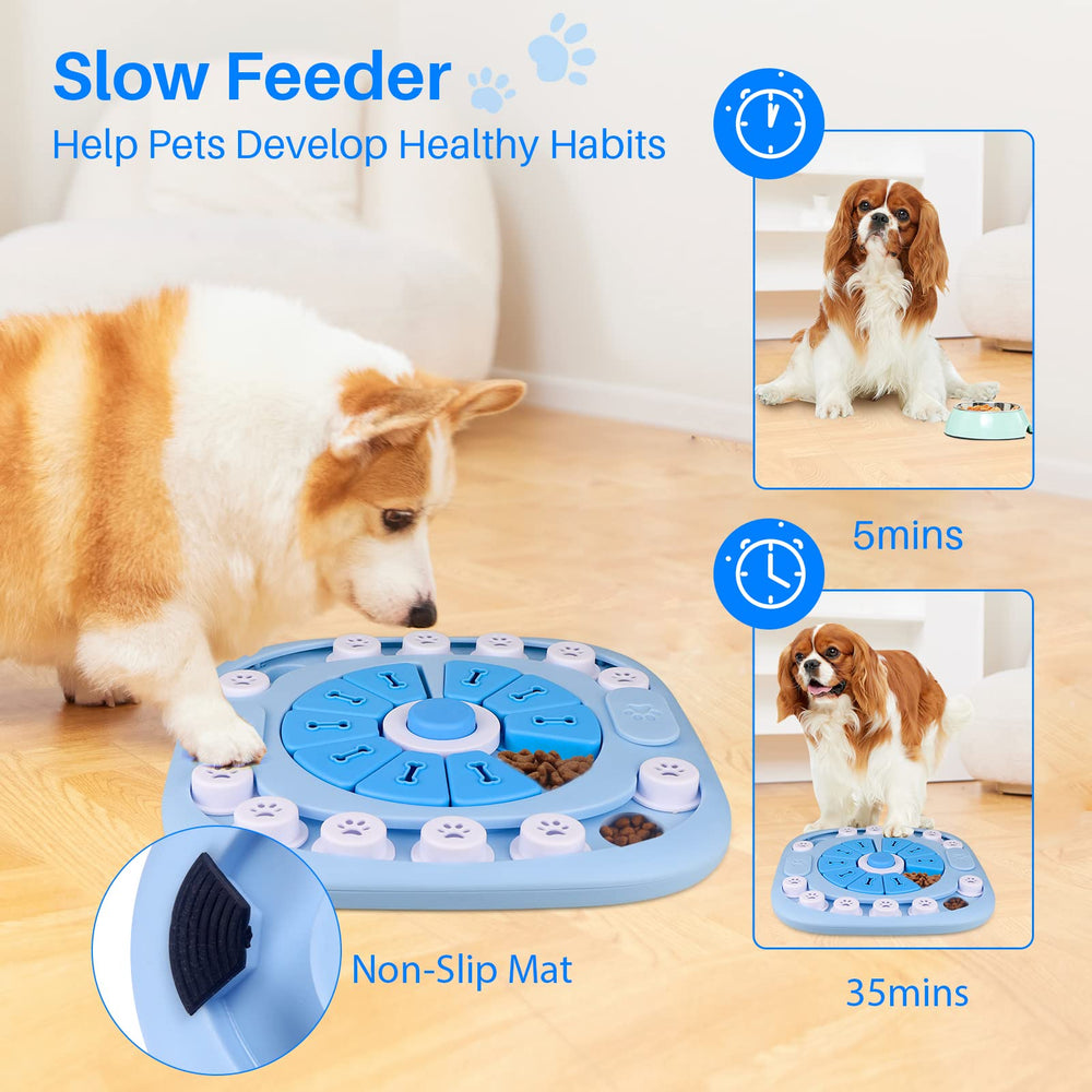 AVOAR Puzzle Feeder dog toy slider-action demonstrates extended feeding-time potential.