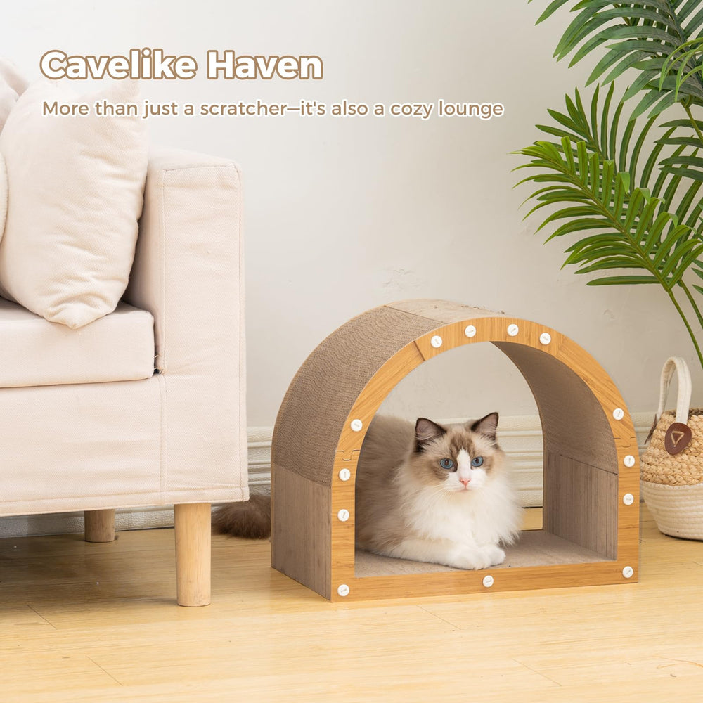 Avont Cardboard Cat Scratcher House invites kitten play and exercise.