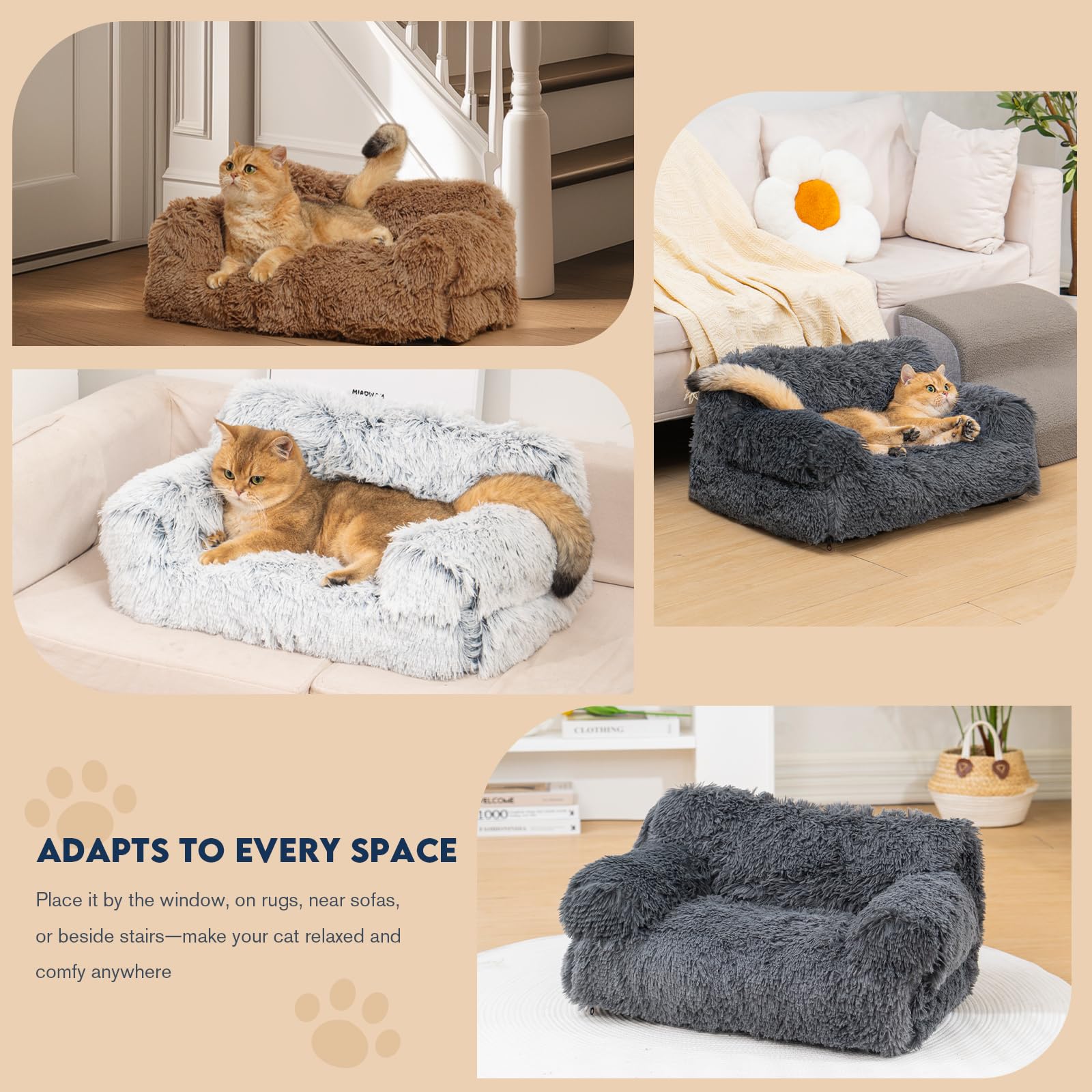 Avont Cat Couch Bed cushion-detail emphasizes soft PP cotton support