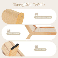 Avont Cat Scratcher Bed solid wood frame emphasizes durability and natural materials.