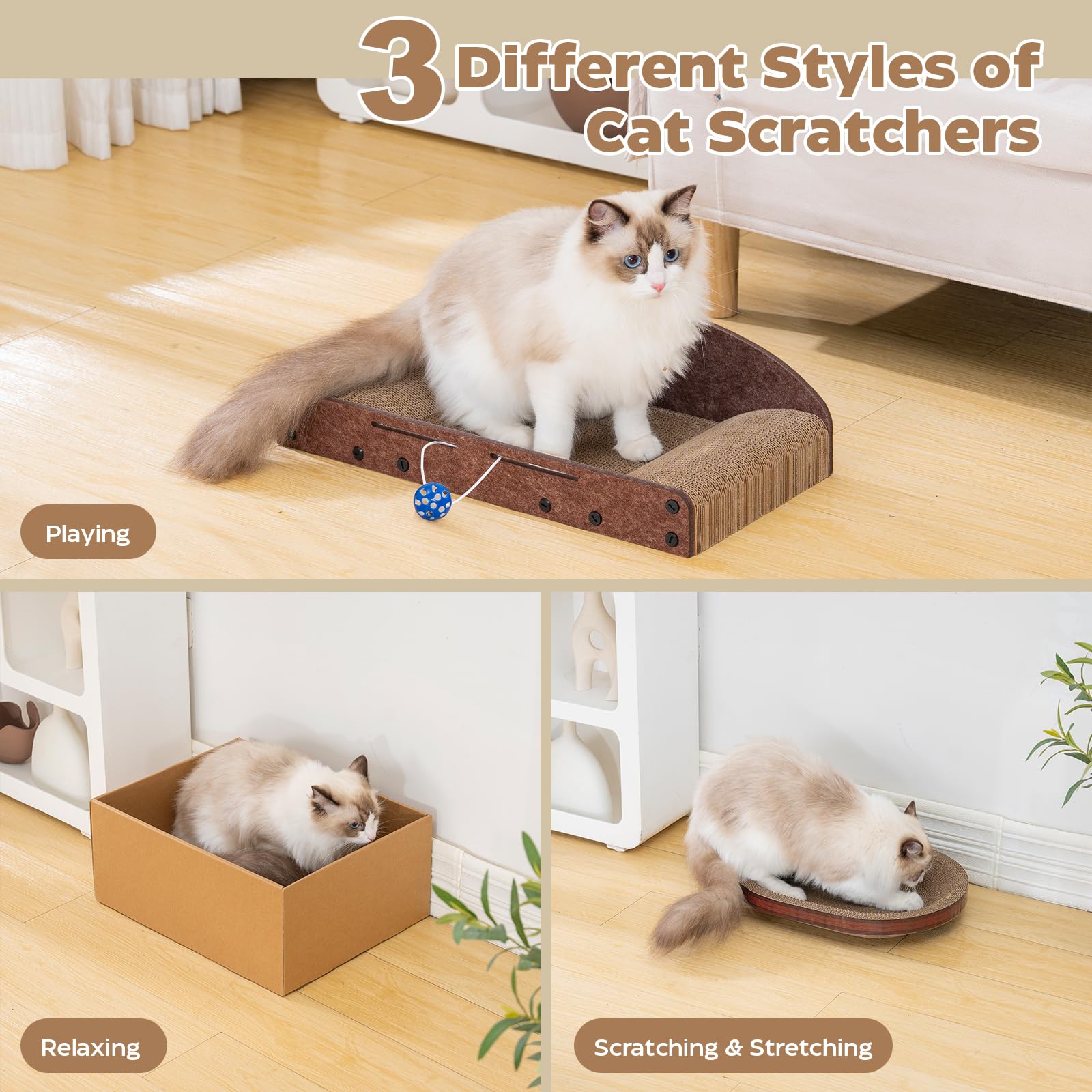 Avont Cat Scratcher Set box component providing a cozy scratching nook and play space