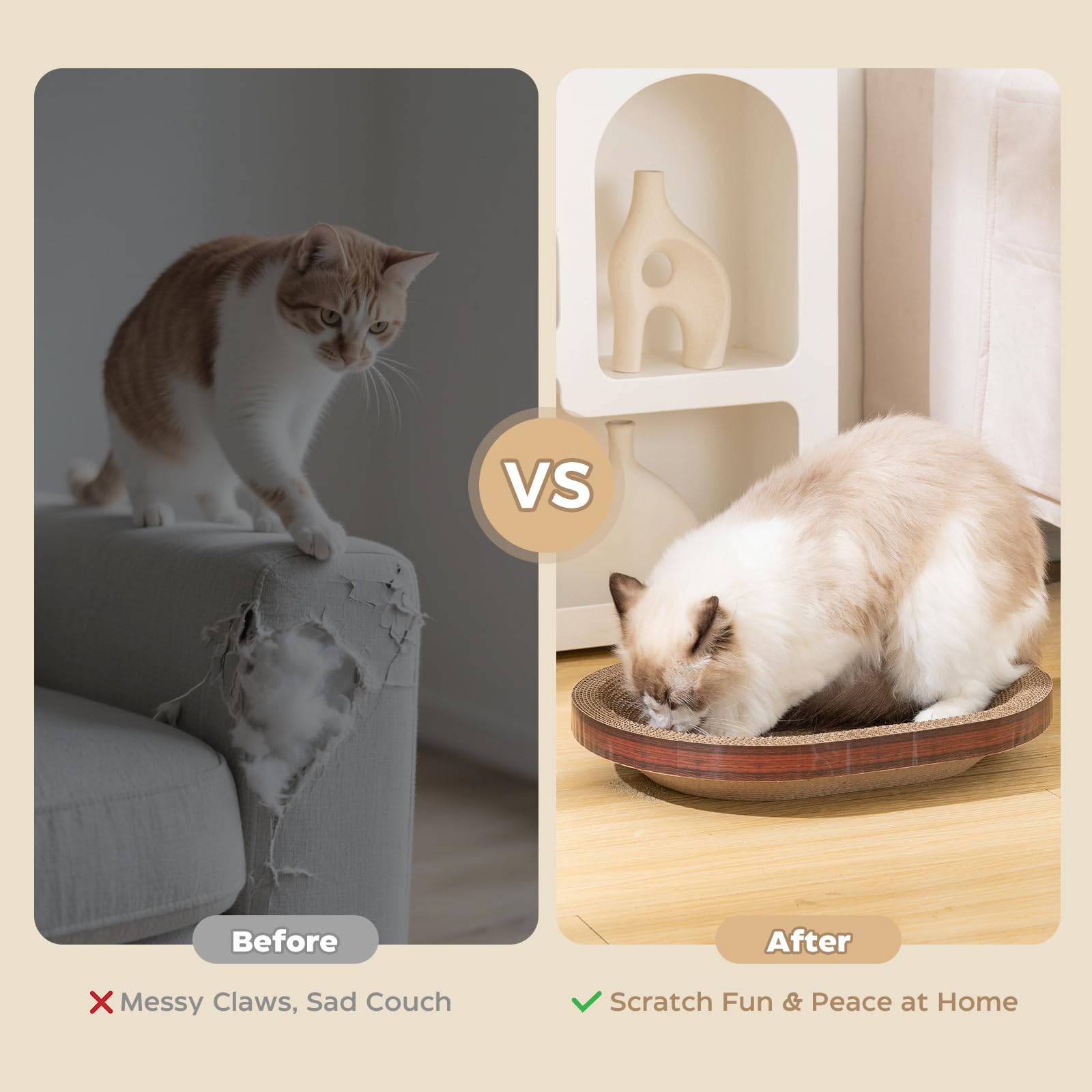 Avont Cat Scratcher Set stylish design that fits into any room decor