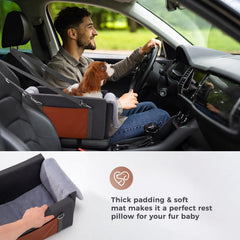 Avont seat uses double protection belts to help keep a small pet secure