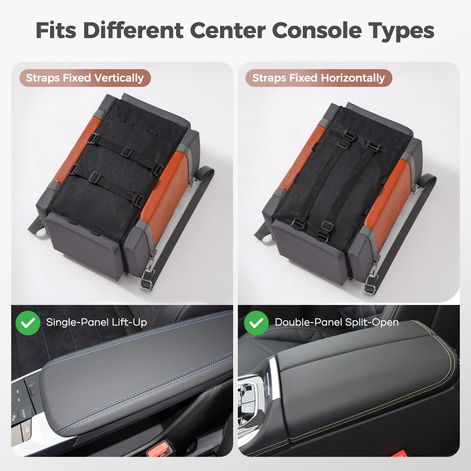 Avont console features handy storage pockets for toys, wipes, and treats