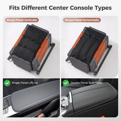 Avont console features handy storage pockets for toys, wipes, and treats