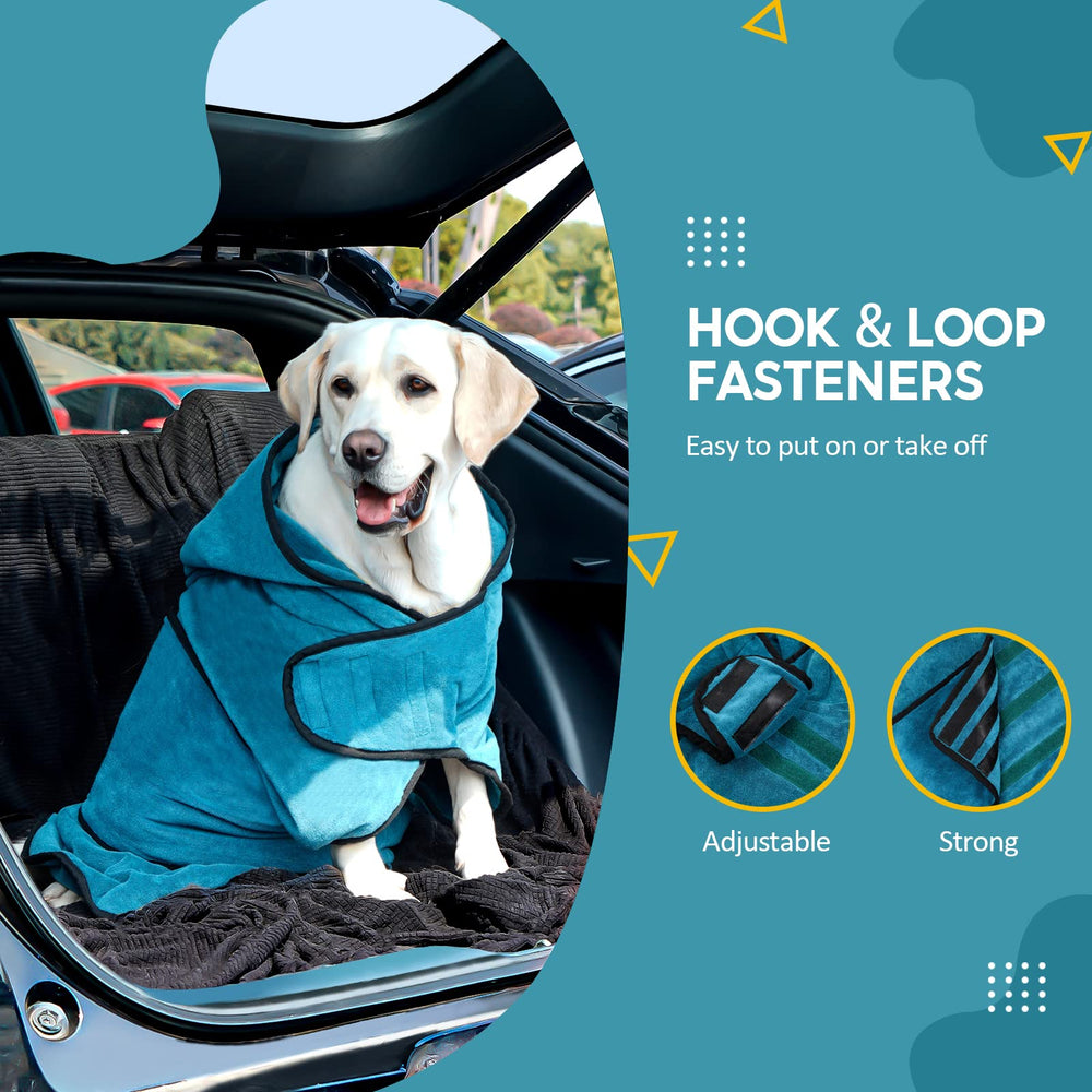 Avont dog bathrobe machine-washable and low-dryer-safe for easy care.
