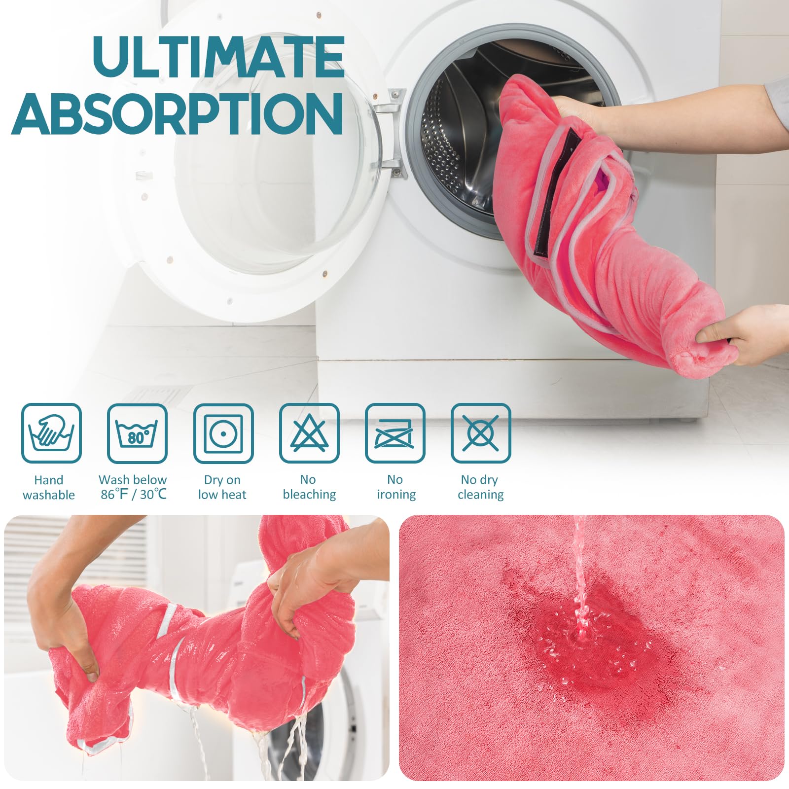 Avont Dog Bathrobe XXL machine washable and dryer safe for easy care.