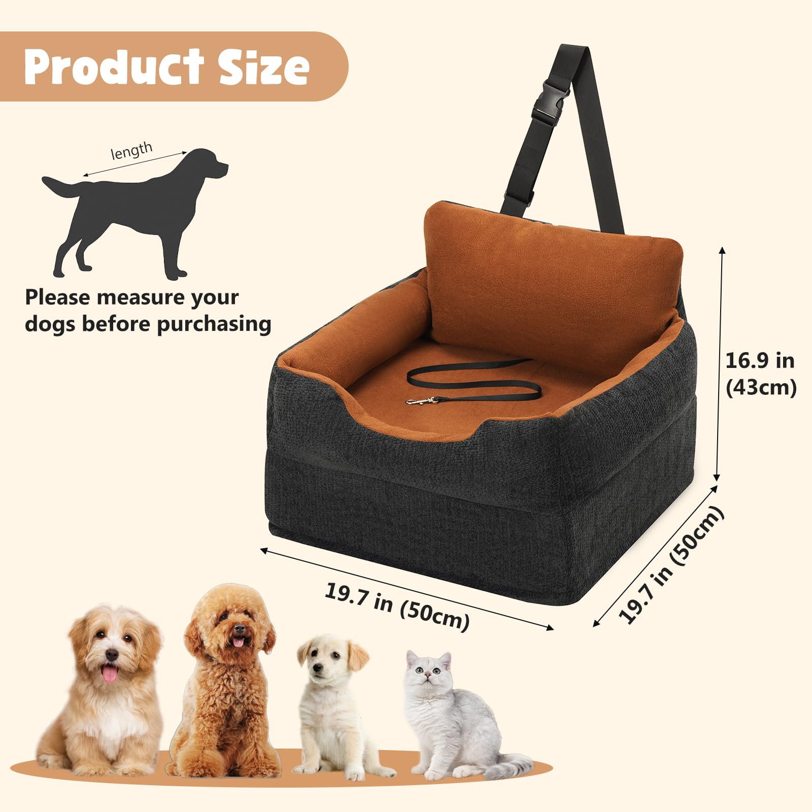 Avont Dog Car Booster Seat washable cover keeps it fresh between trips.