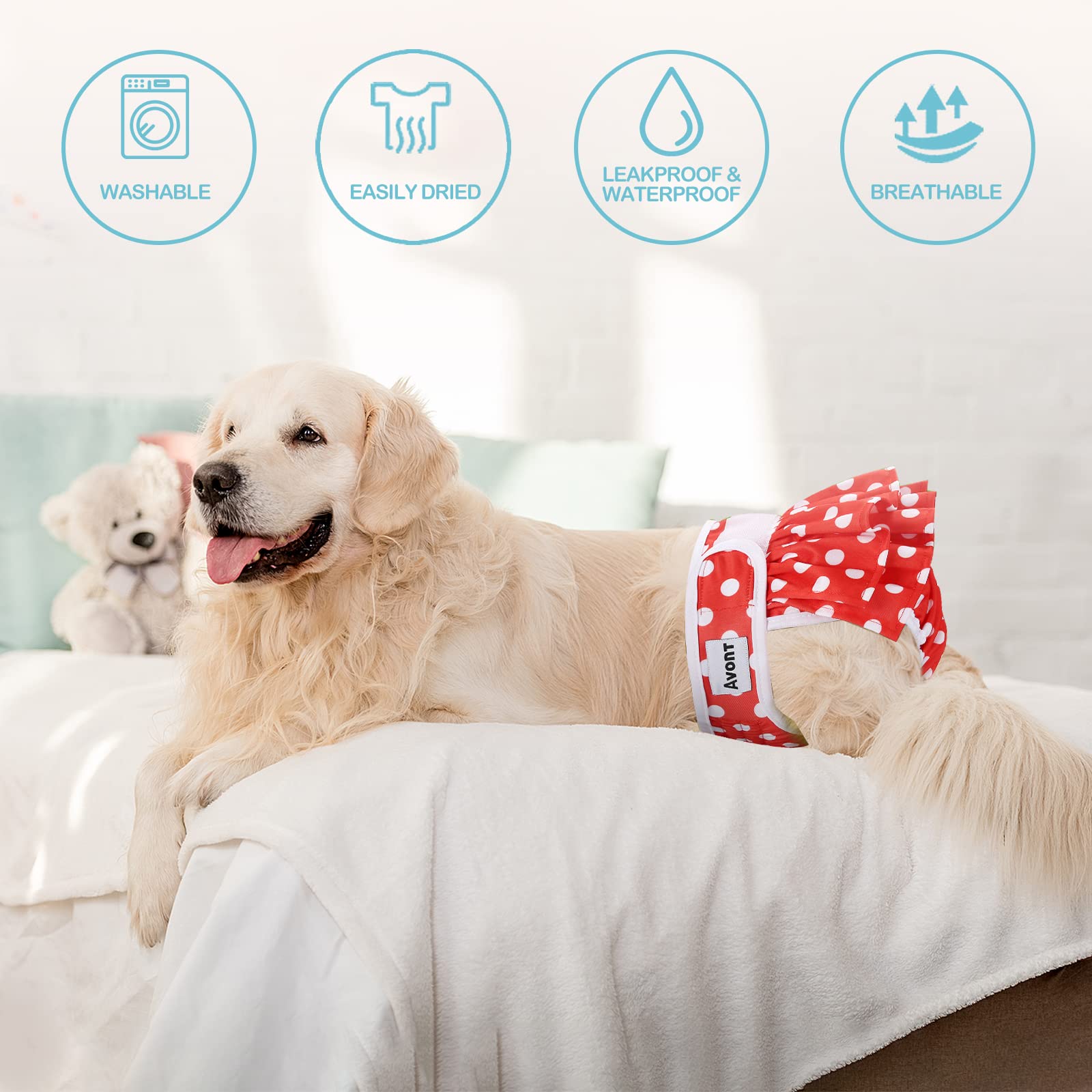 Avont dog diapers green color showcase for heat cycle care and incontinence management